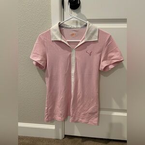 Puma Pink Golf Polo Shirt Small